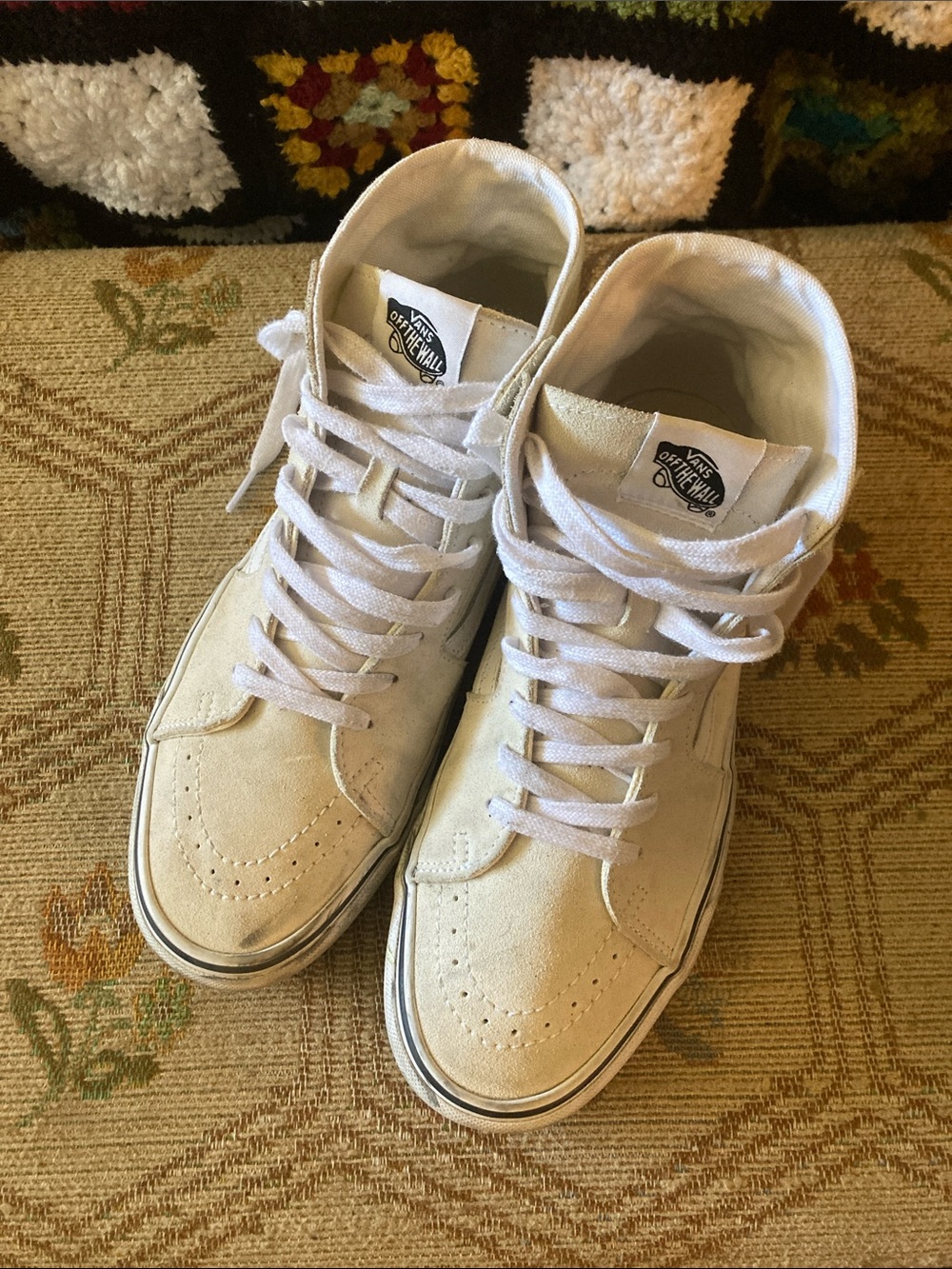 Vans Cream High-Top Skate Sneakers